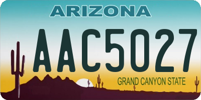 AZ license plate AAC5027