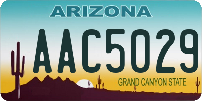 AZ license plate AAC5029