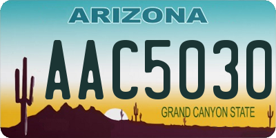 AZ license plate AAC5030