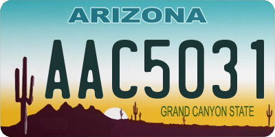 AZ license plate AAC5031