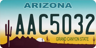 AZ license plate AAC5032