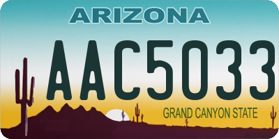 AZ license plate AAC5033