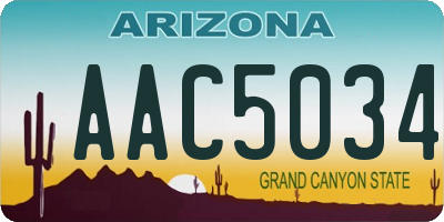 AZ license plate AAC5034