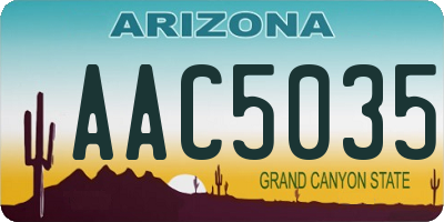 AZ license plate AAC5035