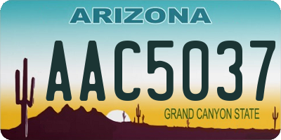 AZ license plate AAC5037