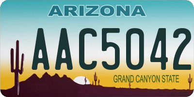 AZ license plate AAC5042