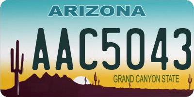 AZ license plate AAC5043