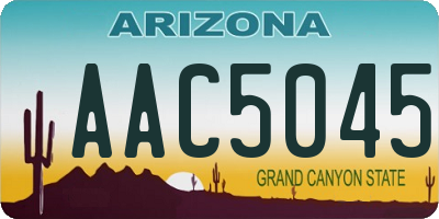 AZ license plate AAC5045