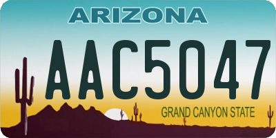 AZ license plate AAC5047