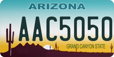 AZ license plate AAC5050