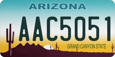 AZ license plate AAC5051