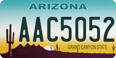 AZ license plate AAC5052