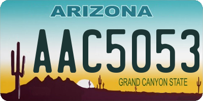 AZ license plate AAC5053