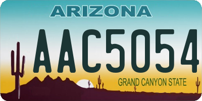 AZ license plate AAC5054