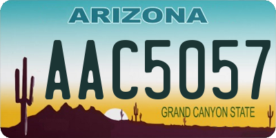 AZ license plate AAC5057