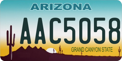 AZ license plate AAC5058