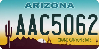 AZ license plate AAC5062