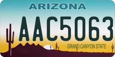 AZ license plate AAC5063