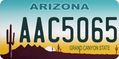 AZ license plate AAC5065