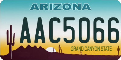 AZ license plate AAC5066