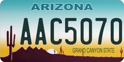 AZ license plate AAC5070