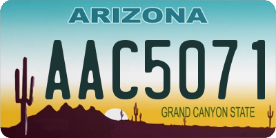 AZ license plate AAC5071