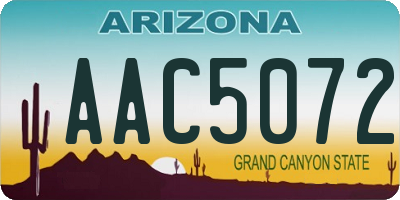 AZ license plate AAC5072