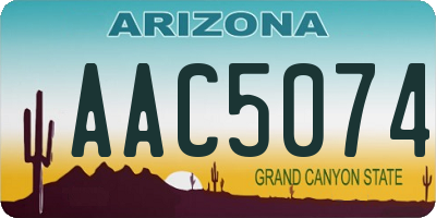 AZ license plate AAC5074