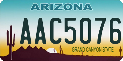 AZ license plate AAC5076