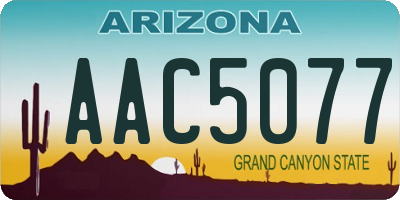 AZ license plate AAC5077