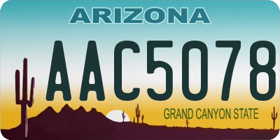 AZ license plate AAC5078