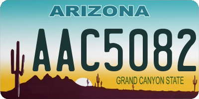 AZ license plate AAC5082