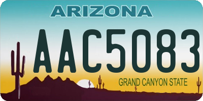 AZ license plate AAC5083