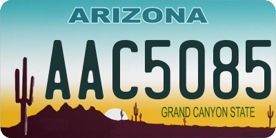 AZ license plate AAC5085