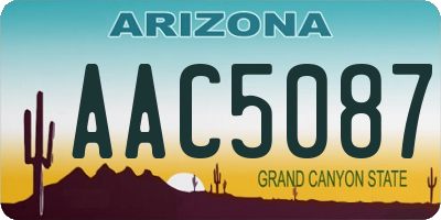 AZ license plate AAC5087