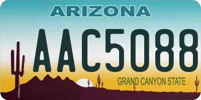 AZ license plate AAC5088