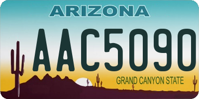 AZ license plate AAC5090