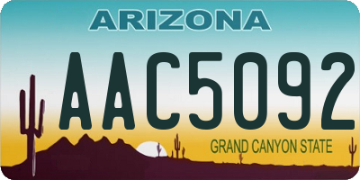 AZ license plate AAC5092