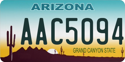 AZ license plate AAC5094