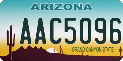 AZ license plate AAC5096