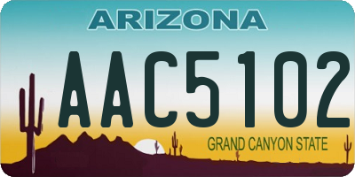 AZ license plate AAC5102