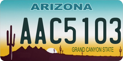 AZ license plate AAC5103