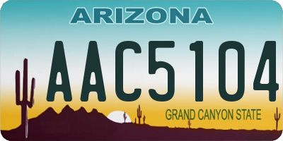 AZ license plate AAC5104