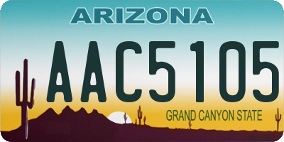 AZ license plate AAC5105