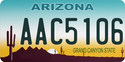 AZ license plate AAC5106