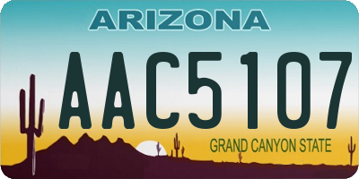 AZ license plate AAC5107