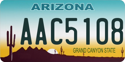 AZ license plate AAC5108