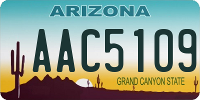 AZ license plate AAC5109