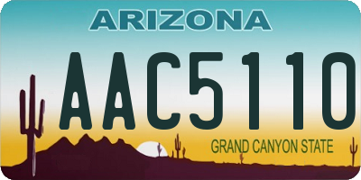 AZ license plate AAC5110