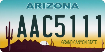 AZ license plate AAC5111